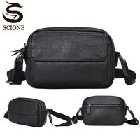 2022 new male crossbody bag casual soft pu leather shoulder messenger satchel business black phone purse wallet and handbag xm8