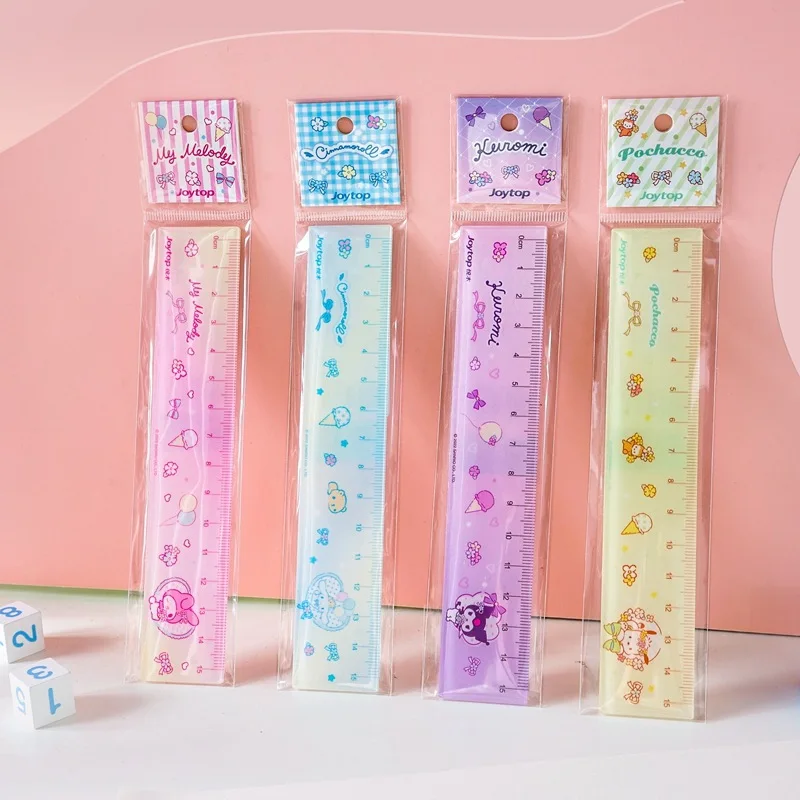 

Sanrio 15cm Ruler My Melody Cinnamoroll Student Ruler Cute Children's Measuring Ruler Stationery School Office Supplies