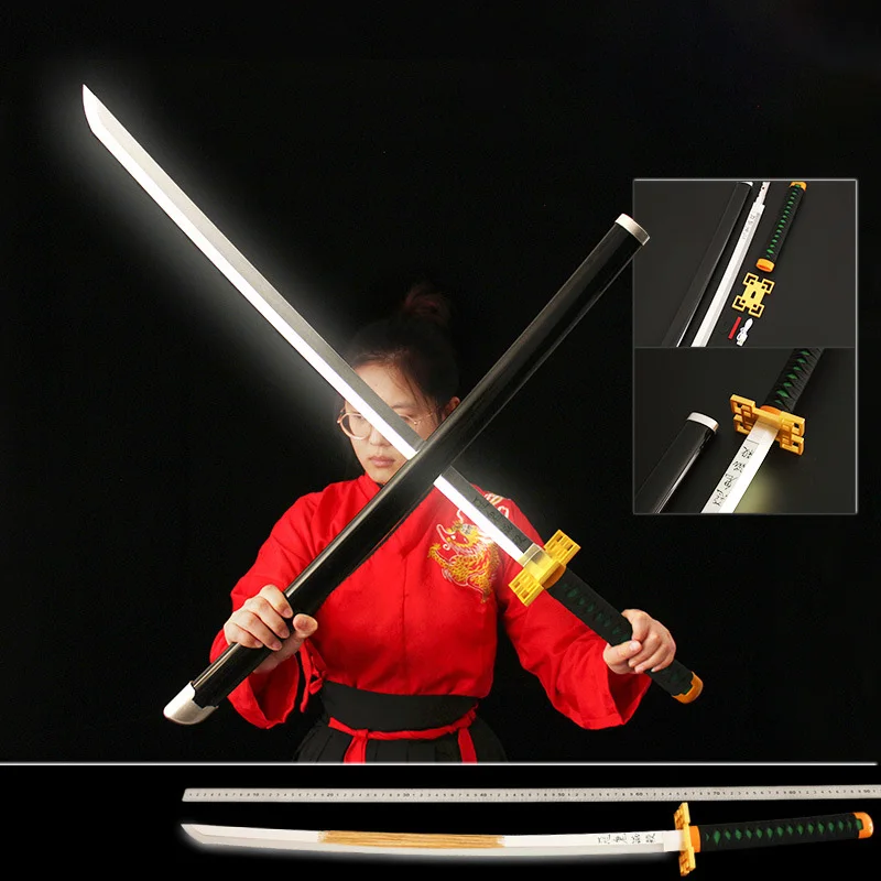 104 см Demon Slayer Nichirin Blade аниме самурайский меч заряд люминесцентный деревянный