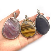1 pack natural stone irregular drop crystal pendant 38 69mm charm fashionable winding diy necklace earrings jewelry accessories