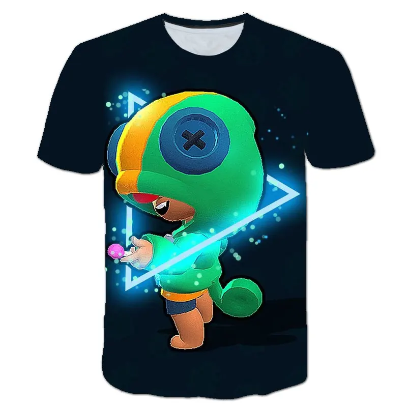 

Browlerss Short Sleeve T-shirt Spike and Star,Leon Child Kids T Shirt 3d T Shirts Tees Girls Harajuku Boys Clothes