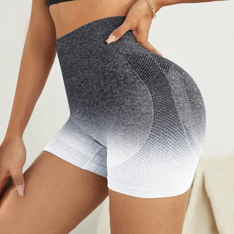Seamless Booty Shorts Women Breathable Sweat Proof Peach Hip High Waist Push Up Gym Shorts Stretch Yoga Leggings