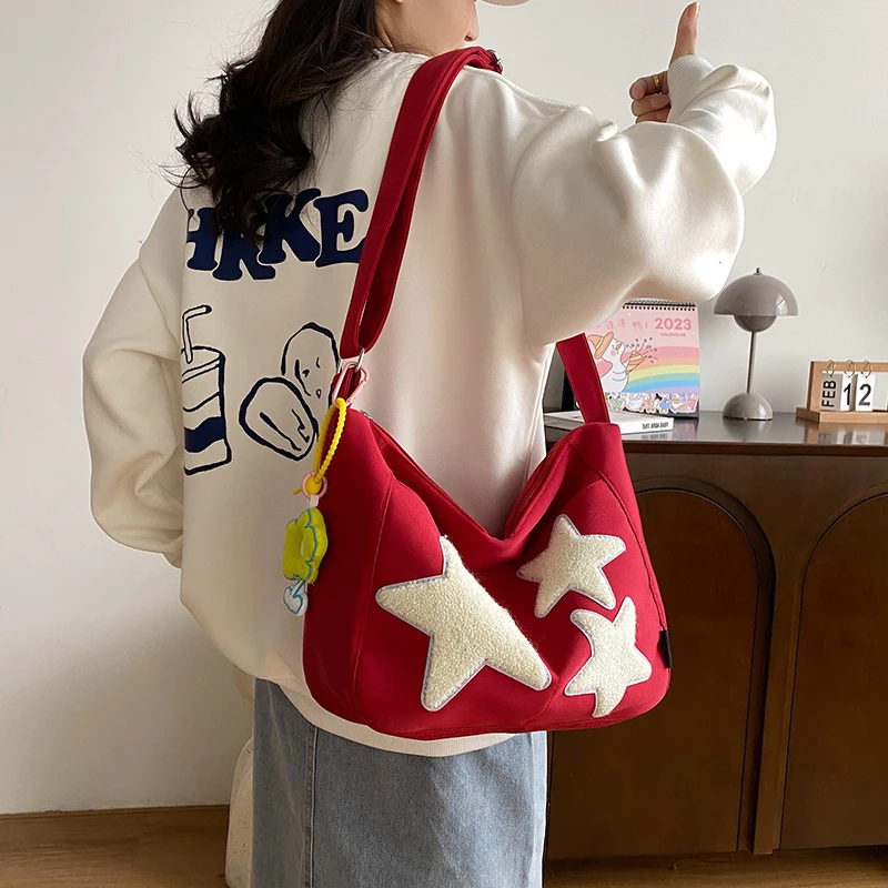 Simple Oxford Crossbody Bags for Student Pure Color Shoulder Bag New Female Large Capacity Messenger Bag Ladies Shopping Handbag