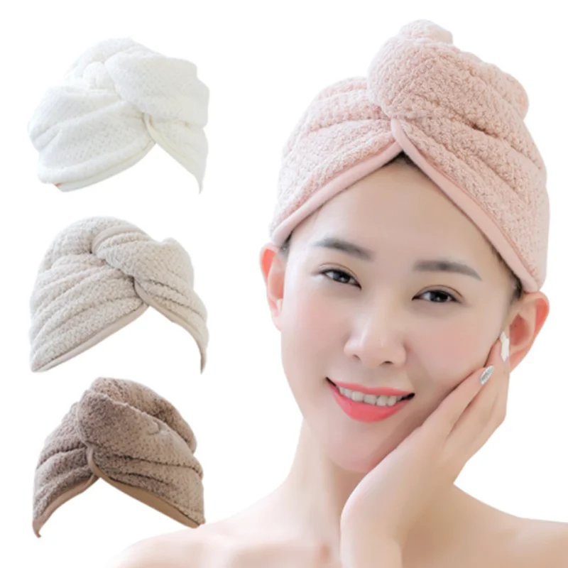 

Coral Velvet Wrap Head Cap Pineapple Lattice Quickly Dry Hair Cap Shower Cap Towels Bathroom Microfiber Towel For Women Girl