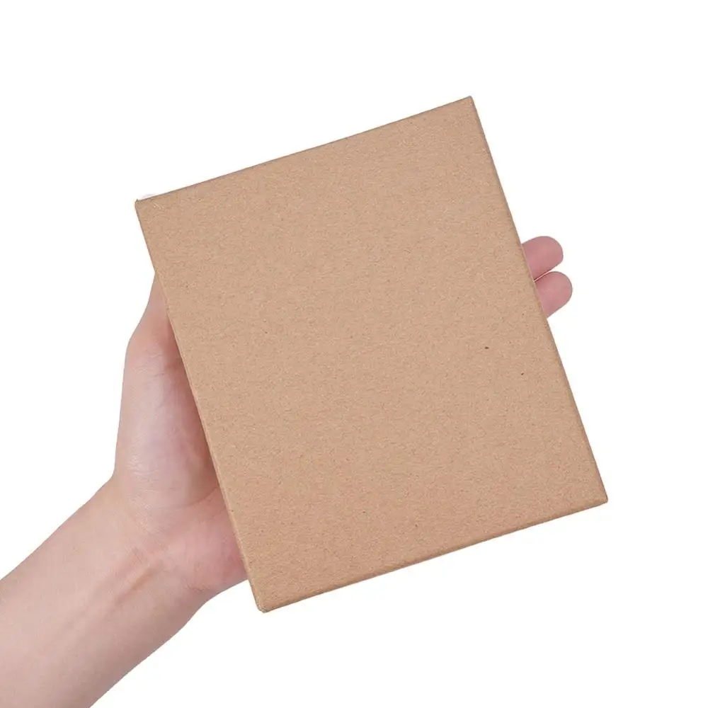 8pcs/set Kraft Paper Cardboard Jewelry Set Boxes Rectangle Bracelet Necklace Ring Crafts Packing Storage Containers Gifts Case