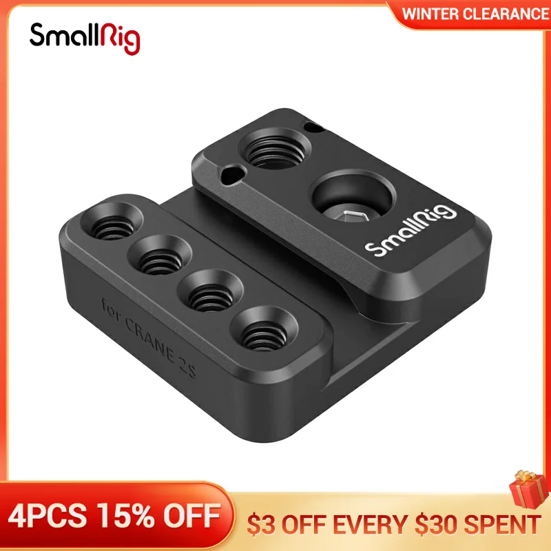

SmallRig Side Mounting Plate With 1/4"-20 & ARRI 3/8”-16 screws & NATO Rail for ZHIYUN CRANE 2S Handheld Stabilizer Rig- 2995