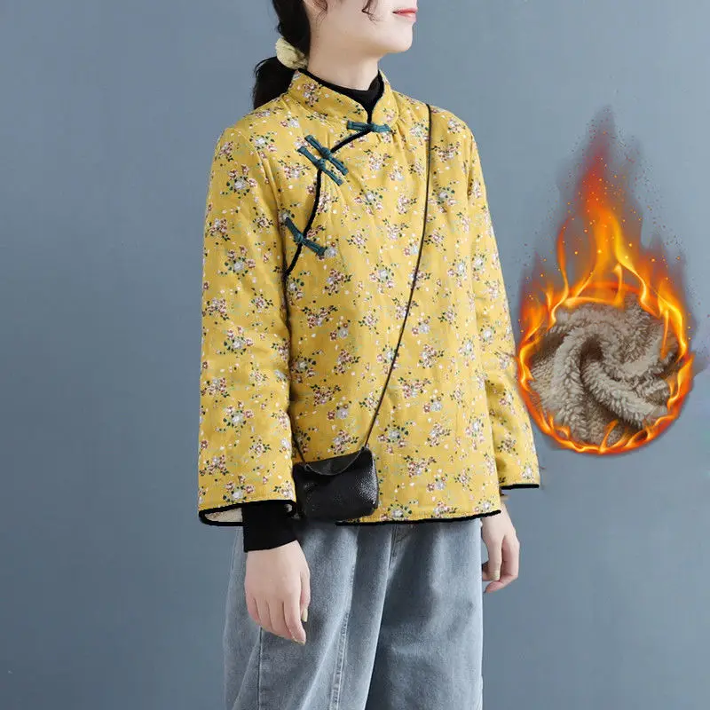 Осень 2024 женский винтажный костюм Тан с цветочным принтом рубашка женское зимнее