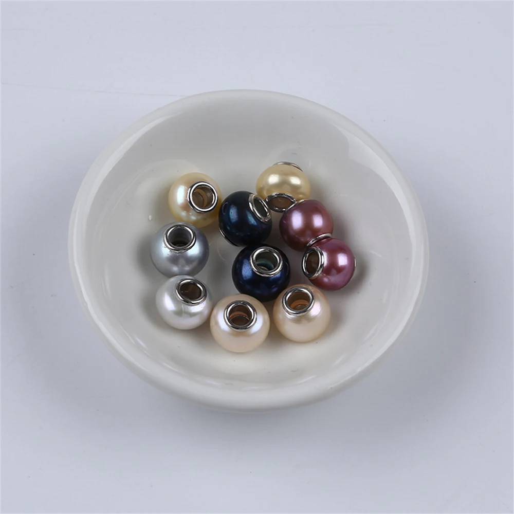 

4mm Hole Size Different Color Patch Loose Pearl Bead With 925 Silver For Jewelry making