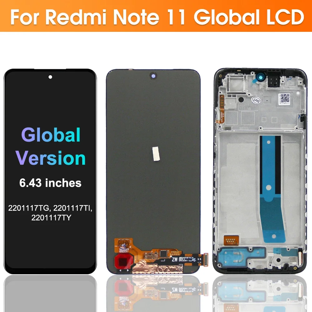 For Xiaomi Redmi Note 11 2201117TG for Redmi Note 11 4G Lcd Display Digital Touch Screen For Redmi Note11 5G with Frame Assembly images - 6