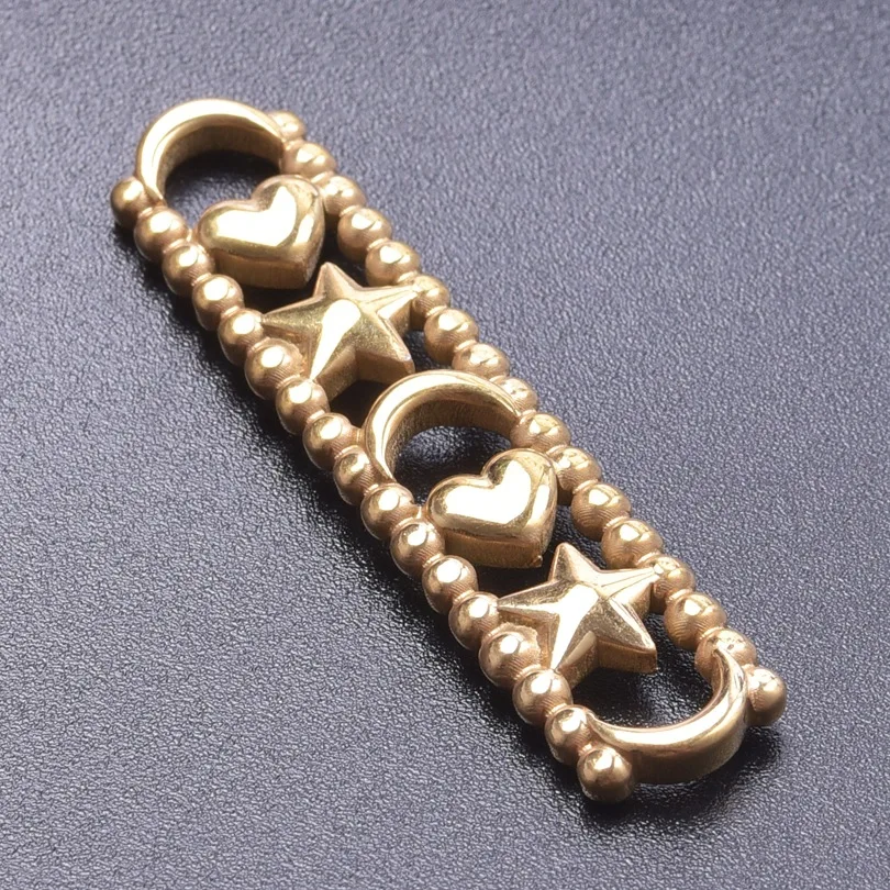 3pcs 45x10mm stainless steel Connector Moon Star Charms For Jewelry Making Bracelet Accessories DIY Handmade