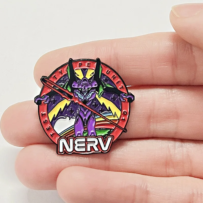

Anime NEON GENESIS EVANGELION EVA NERV EVA-01 TEST TYPE Cosplay Props Metal Badge Pin Alloy Brooch Accessories Xmas Gift