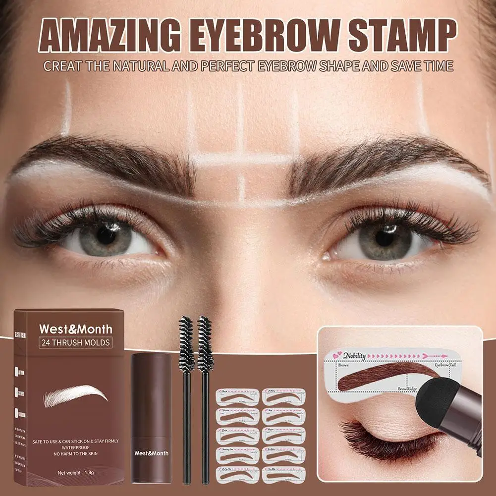 

Eyebrows Hairline Brow Stamp Long Lasting Eyebrow Powder Eyebrow Stencil Template Waterproof DIY Drawing Tools Eyebrow Make I4G5