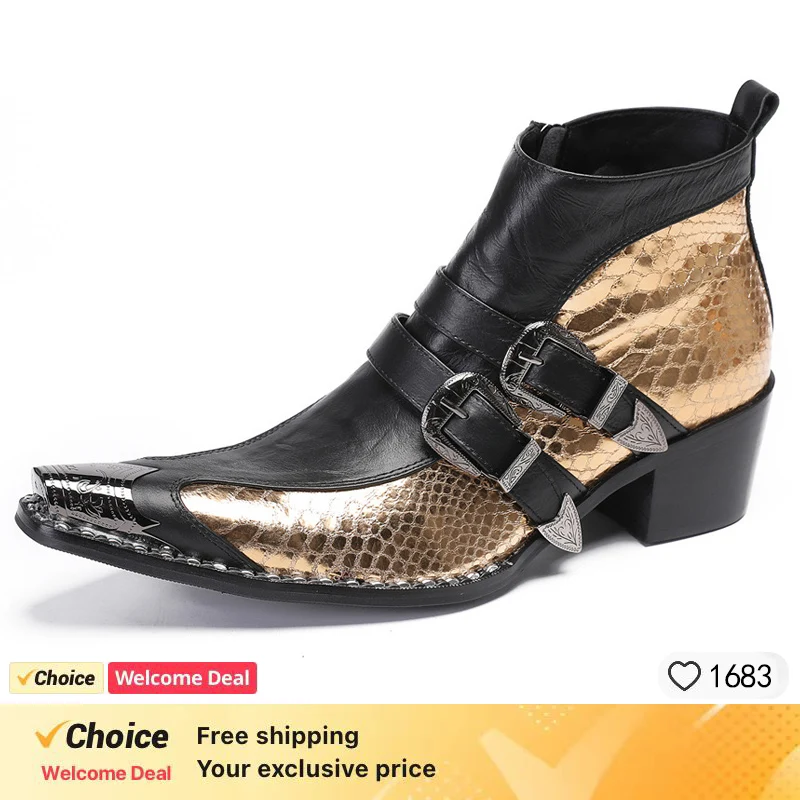 Итальянские классические ботинки с острым носком на высоком каблуке в западном