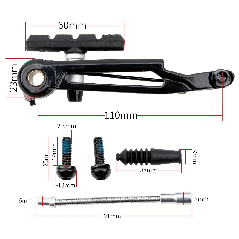Litepro V Brakes Set Cantilever Brake Bicycle Folding Bike Brake System 110mm Extended Arm Caliper Spare Parts for BXM Cycling