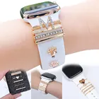 Браслет для Apple Watch, металлические подвески, декоративное кольцо, Алмазное украшение, силиконовый ремешок для смарт-часов, аксессуары для iwatch, браслет 05