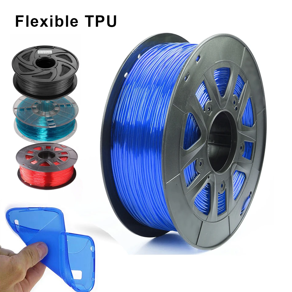 Filament Flexible 1.75mm 250g Sublimation Plastic Filaments 95a 3d Printing Materials Black Transparent Red Blue