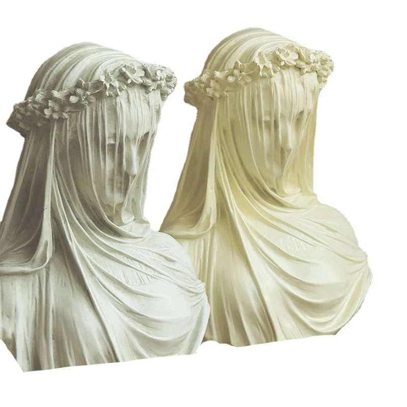 

DIY Veil Girl Candle Mold Female Bride Statue Sculpture Female Body Mold Handmade Art Decoration Gypsum Soap Making Mold Candles