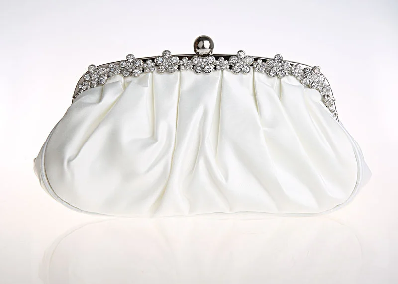 

Top Selling Cream Evening Bag Women's Satin Polyester Banquet Handbag Clutch Birthday Gift Party Purse Makeup Bag Bolso 090723