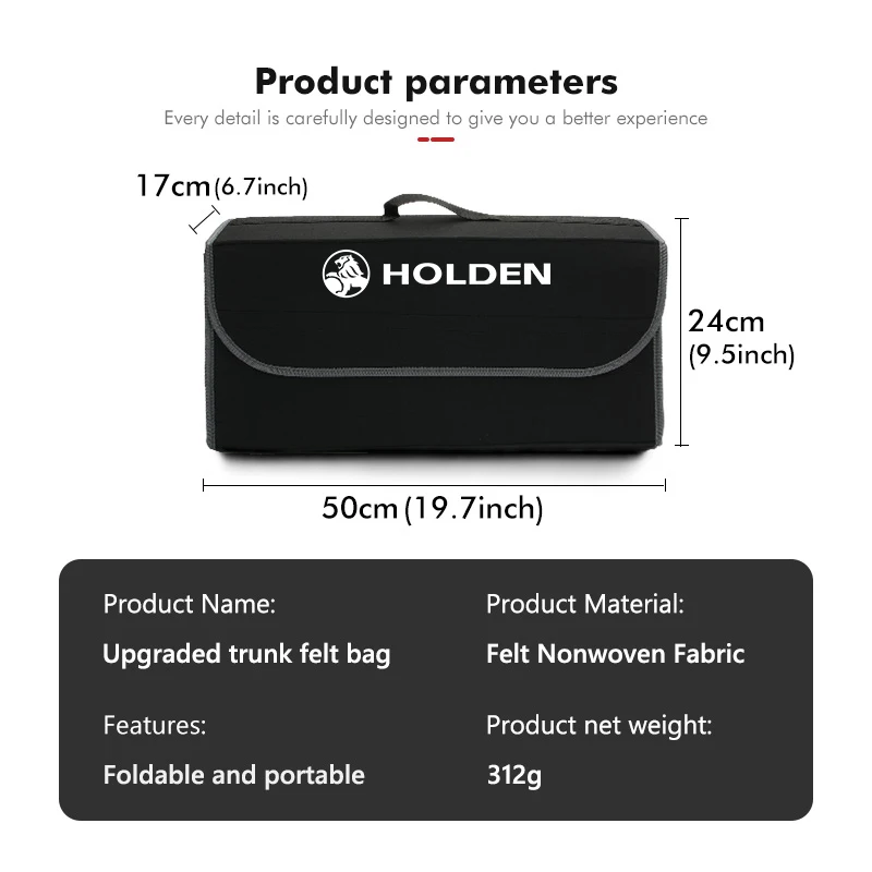 Органайзер для багажника автомобиля Holden из фетра, сумка для хранения инструментов, аксессуары для салона автомобиля Captiva, Barina, Astra, Cruze, HSV, VT, VX (art.: 3920dd0ad6863) - 3920dd0ad6863