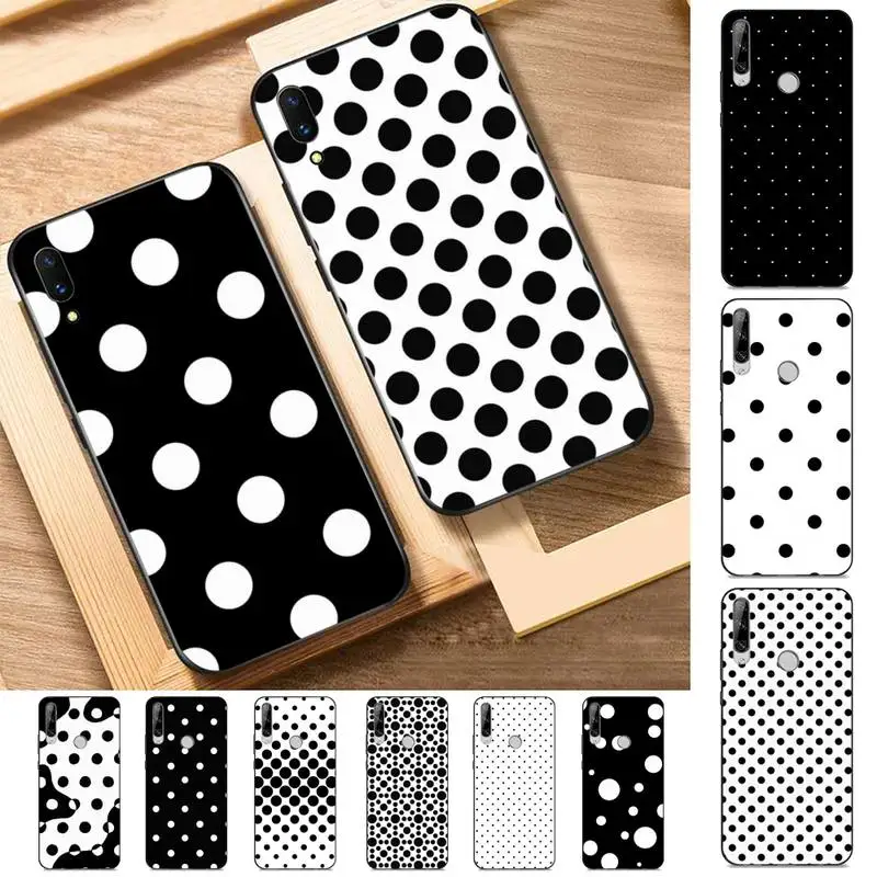 

Black And White Polka Dot Phone Case for Huawei Y 6 9 7 5 8s prime 2019 2018 enjoy 7 plus