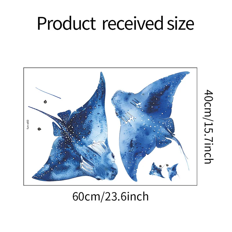Свирепые дьявольские лучи наклейки на стену с рыбой Манта украшение для гостиной