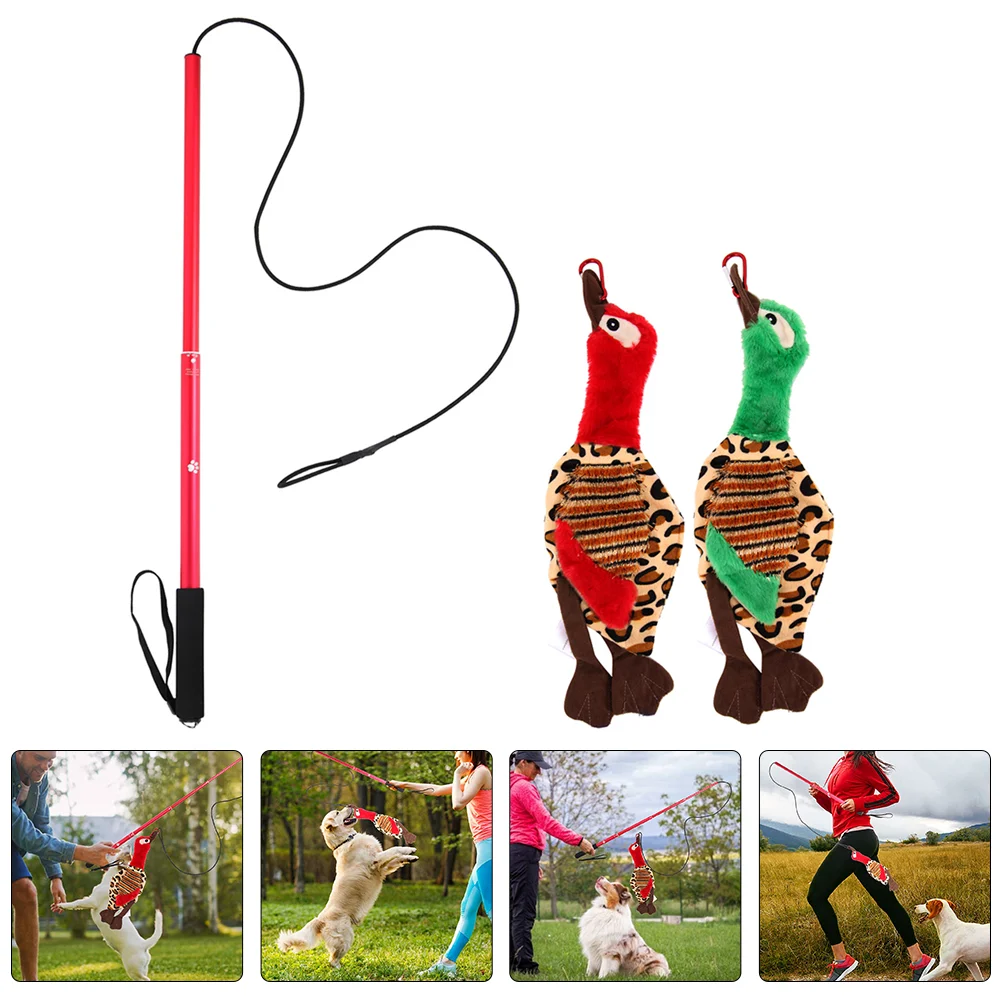

Pole Teaser Dogs Telescopic Cat Sticks Heavy Lure Chewing Teeth Puppy Exercise Poles Wand Interactive Teasing Training Dog Pet