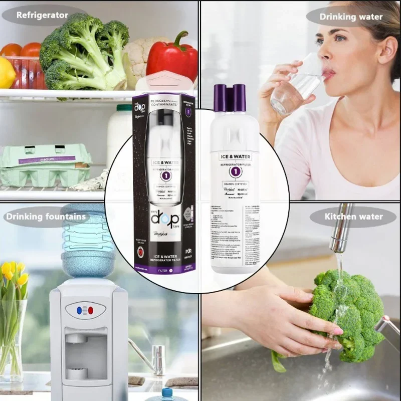 1 шт. 5 замена фильтра для воды на холодильник Everydrop Whirpool EDR1RXD1 W 10295370 A 9081 Drop Filter P8RFWB2L
