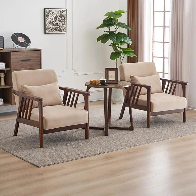 

Lounge Single Living Room Chairs Waiting Adults Wooden Apartment Sitting Room Chairs Clear Nordic Protection Sillones Furniture