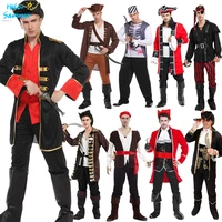 free shipping holiday man pirate with hat cosplay costumes for christmas carnival party for adult women man costumes dress up