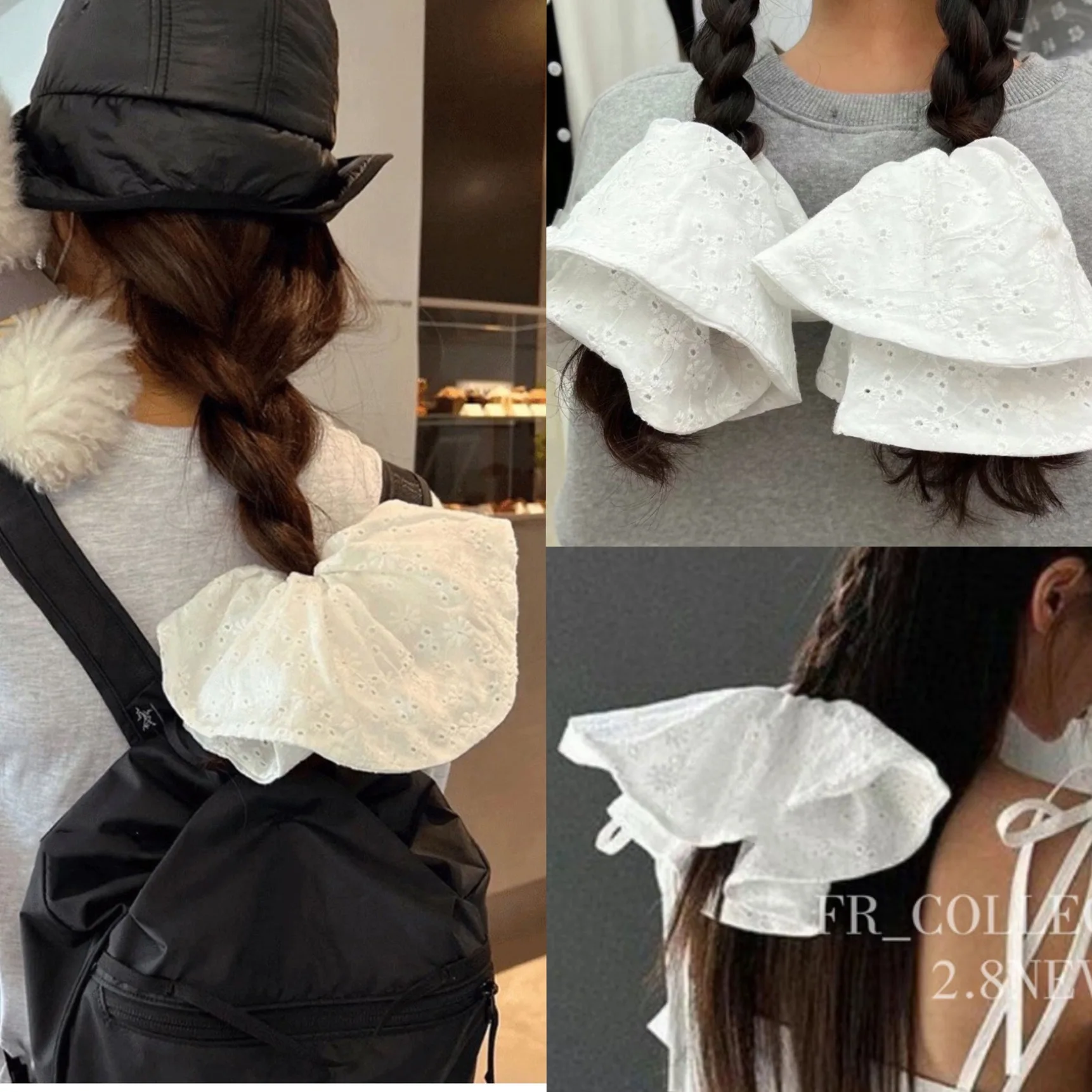 

1 шт., объемная кружевная резинка для волос во французском стиле для женщин, эластичный держатель для конского хвоста, повязки, резинки для в...