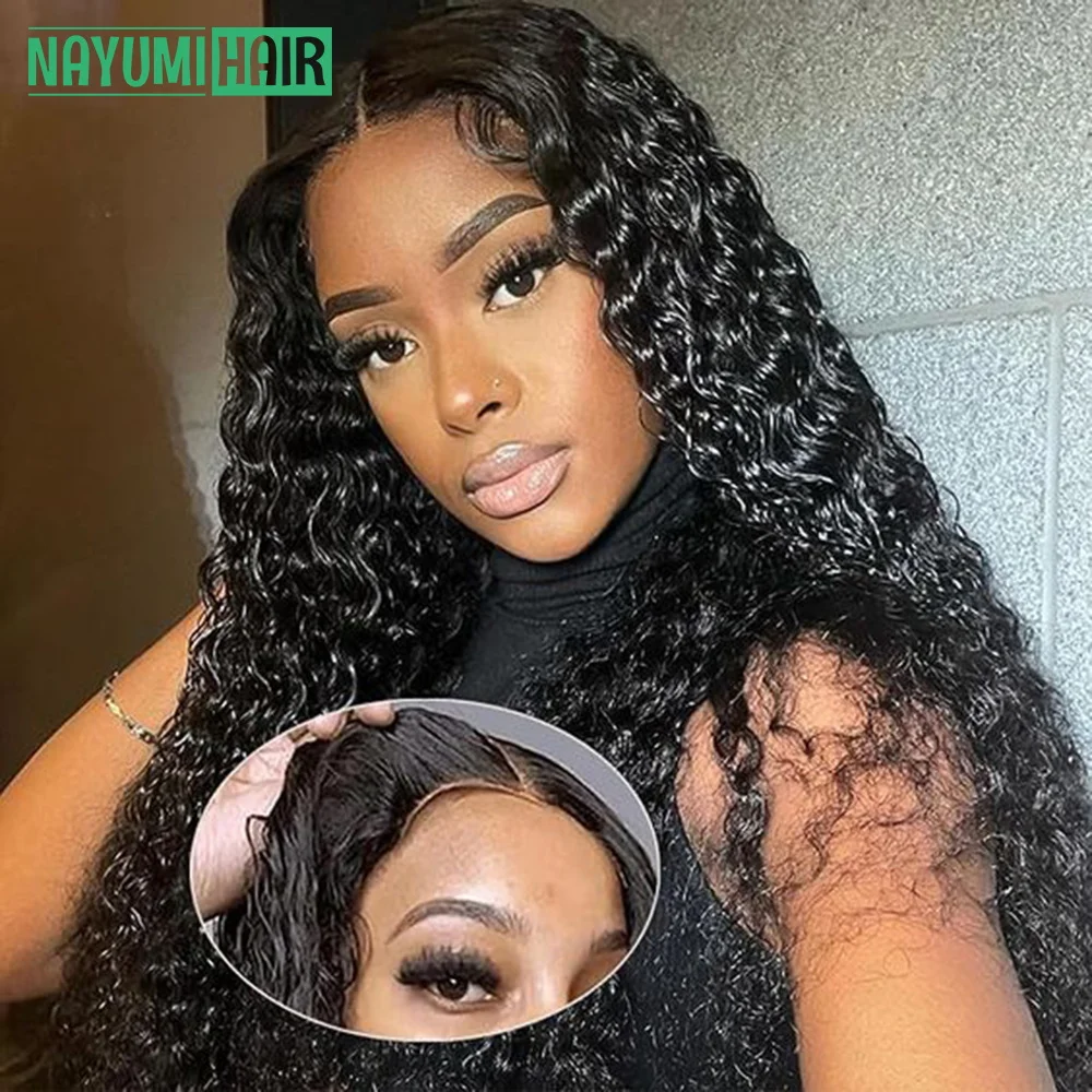 

Glueless Deep Wave Wigs Ready To Wear 13x4 HD Lace Frontal Human Hair Wigs For Women Pre Plucked Bleached Knots 4x4 Lace Closure