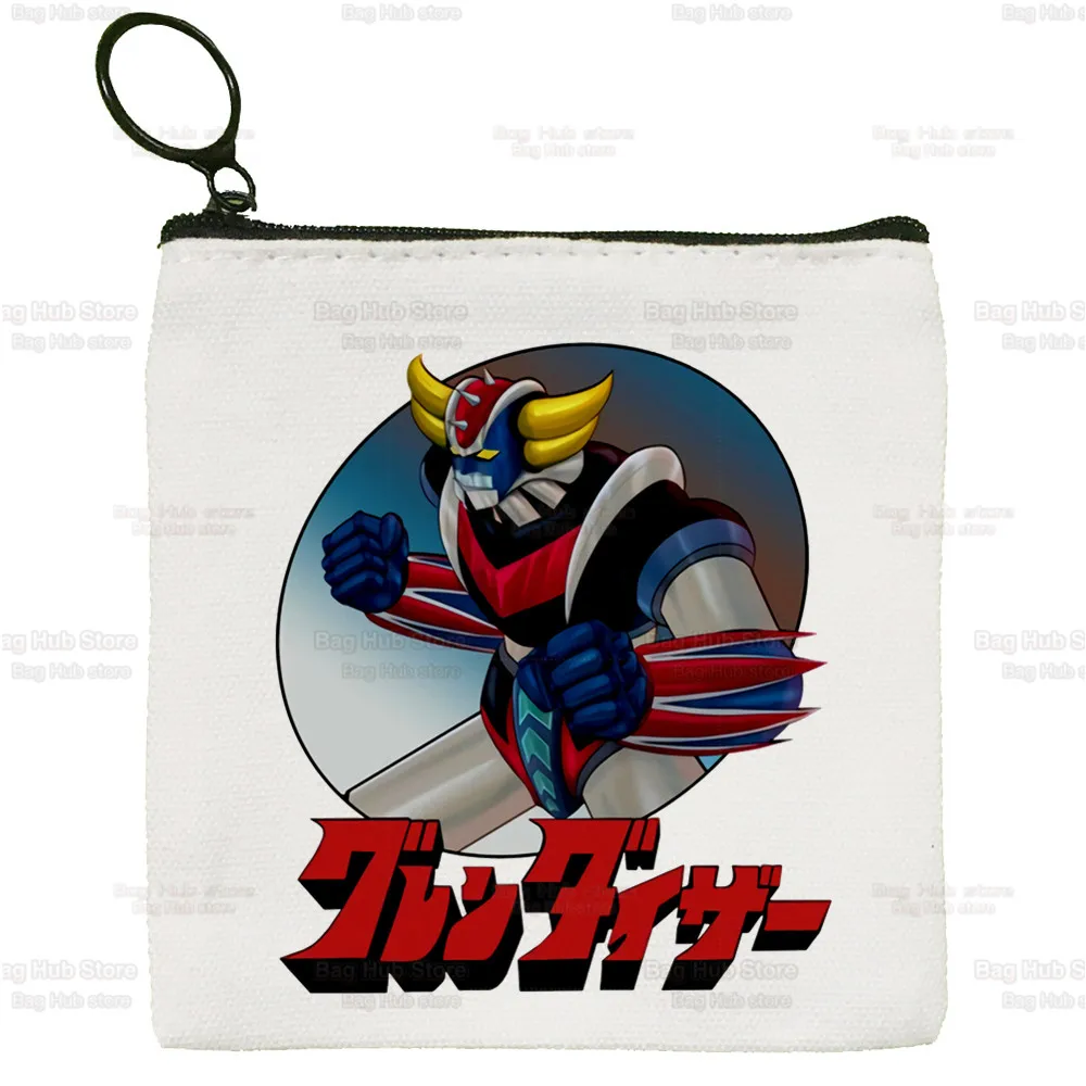 Goldorak Simple Canvas Nostalgia Goldrake Coin Purse Cute Cartoon Key Case Lady Grendizer UFO Space Robot Bag Coin Storage Bag