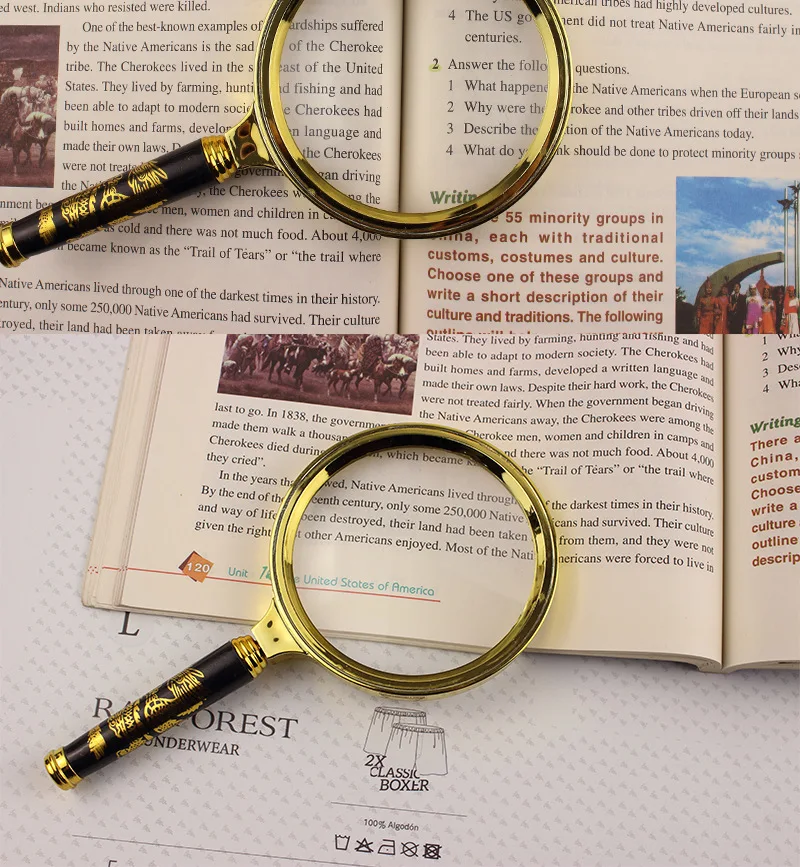 Ручная лупа для чтения увеличительное стекло высокой четкости идентификации