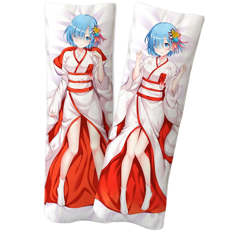 

Japanese Anime Re:Zero Starting Life in Another World Rem Emilia Dakimakura Otaku Cushion Cover Fullbody Throw Pillow Case Gift