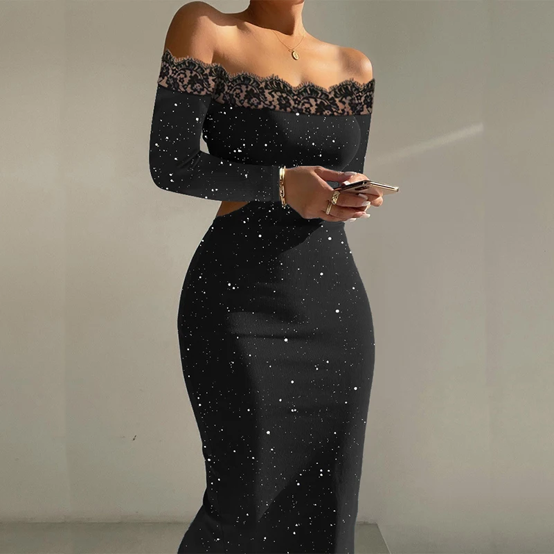 

Women Sexy One Shoulder Bodycon Dress Elegant Leaf Print Hollow Out Irregular Long Dress Summer Fashion Sleeveless Low Cut Dress