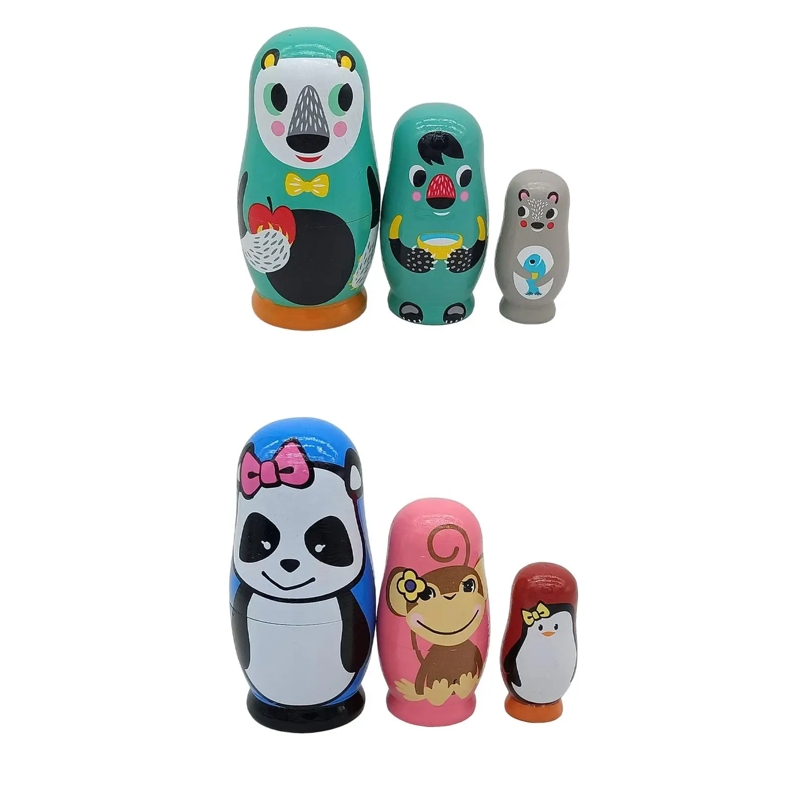 

3Pcs Nesting Dolls Animals Doll for Ornaments Table Decoration Kids Toys