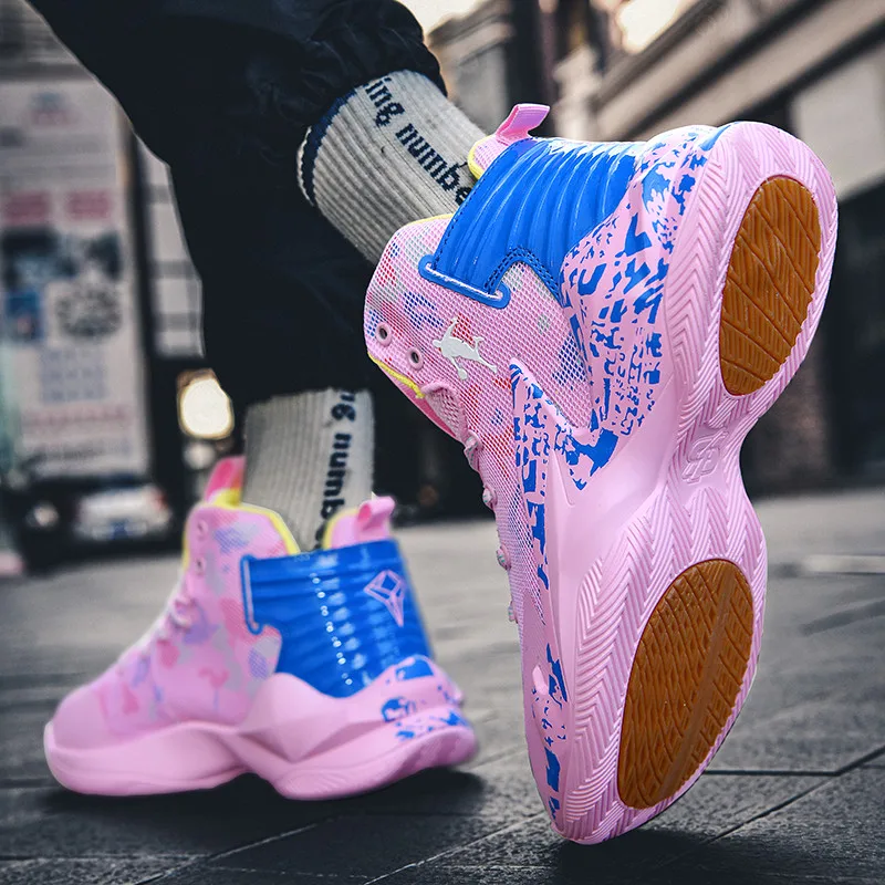 Unisex Pink Basketball Shoes Breathable Mesh Men Brand Sneaker Anti-slip Men Professional Training Shoes Zapatillas De Baloncest
