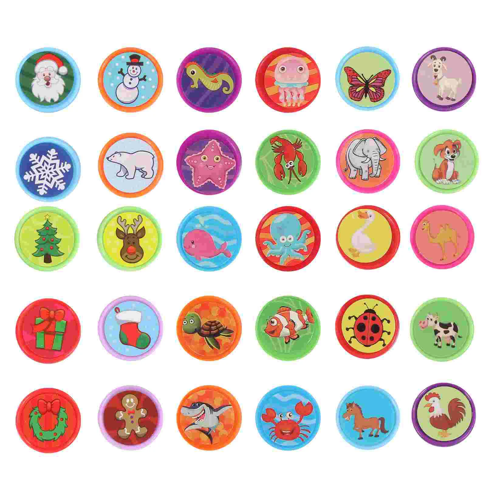 

Stamper Stamp Christmas Stampers Kids Stamps Party Cartoonset Seal Xmas Favors Self Inking Year New Stencils Tree Reward Holiday