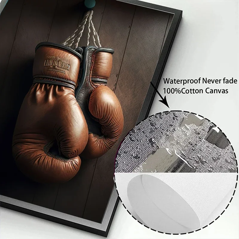 Винтажные боксерские перчатки холст картина скандинавский стиль тренажерный