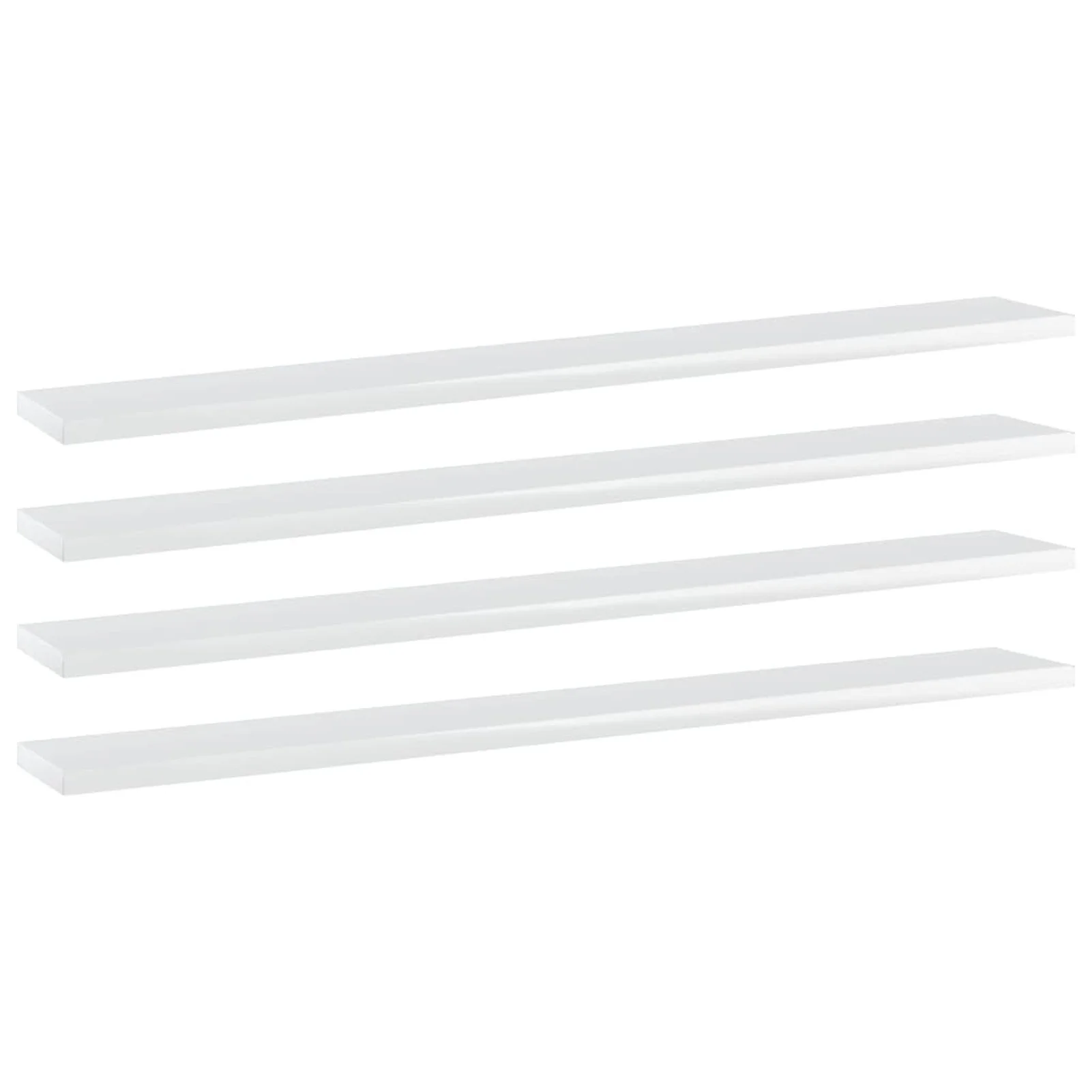 

Bookshelf Boards 4 pcs High Gloss White 31.5"x3.9"x0.6" Chipboard
