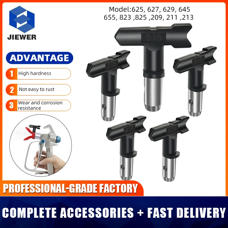 

Наконечник для распылителя без воздуха, сопло для распылителя краски, уплотнительное сопло для распылителя краски 625 627 645 655 823 825 209 211 для распылителя краски для нанесения покрытия шпатлевкой