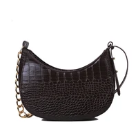 leather bags for women new retro crescent shaped crocodile pattern fashion shoulder bag handbags satchels lipstick bag bolsos