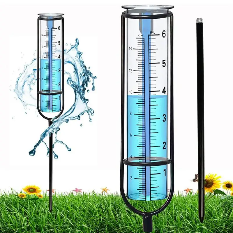 

1pc Outdoor Rain Gauge Rainfall Measuring Tools Clear Glass Tube 7 Inch Precipitation Meter For Garden Yard Precipitation Gauge