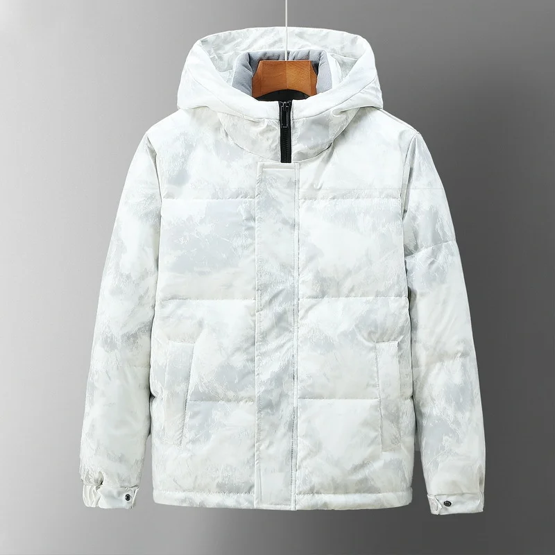 genuine luxury brand 2023 new men's duck winter outdoor Korean short warm down camouflage jacket