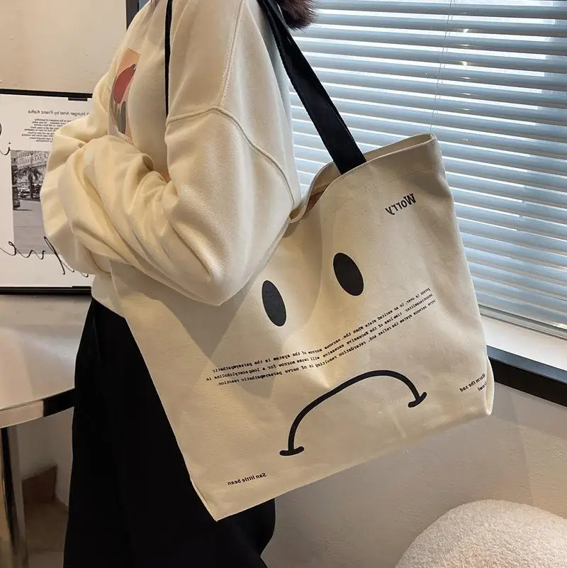 

Ladies Tote Shoulder Bag Women Cotton Shopping Women Eco Reusable Shopper Bags messenger Bag Student Textbook Bags