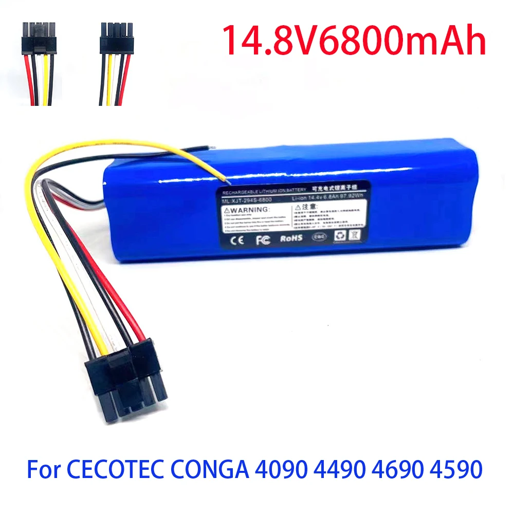 

14.8V 6800mAh 100% New CECOTEC CONGA 4090 4490 4690 4590 Mopping Robot Battery Pack Netease Intelligent Manufacturing NIT Model