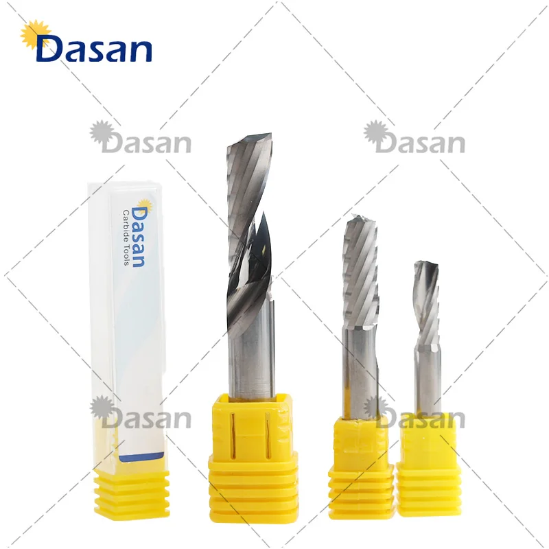 Спиральные торцевые фрезы с одной канавкой из вольфрамовой стали ЧПУ для