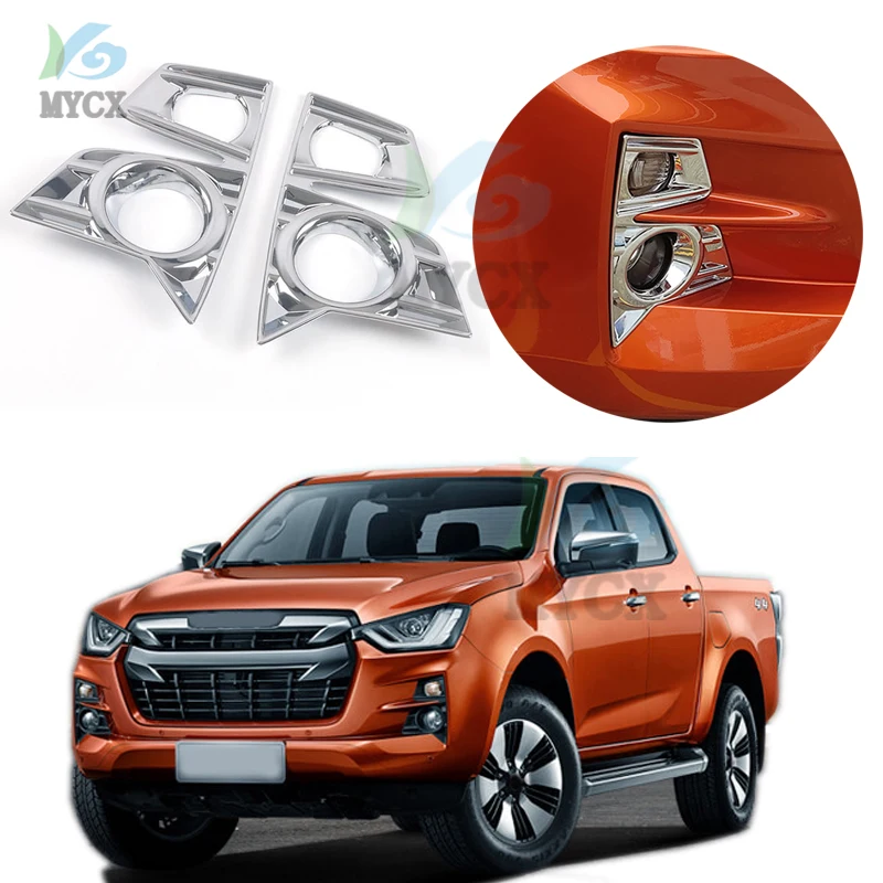

Для ISUZU DMAX D-MAX D MAX 2021 2022 аксессуары Автомобильные передние противотуманные фары рамка для бровей отделка ABS хромированная наружная полоса