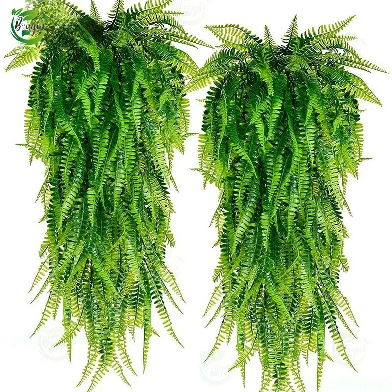 

90cm Persian fern Leaves Vines Room Decor Hanging Artificial Plant Plastic Leaf Grass Wedding Party Wall Balcony Decoration