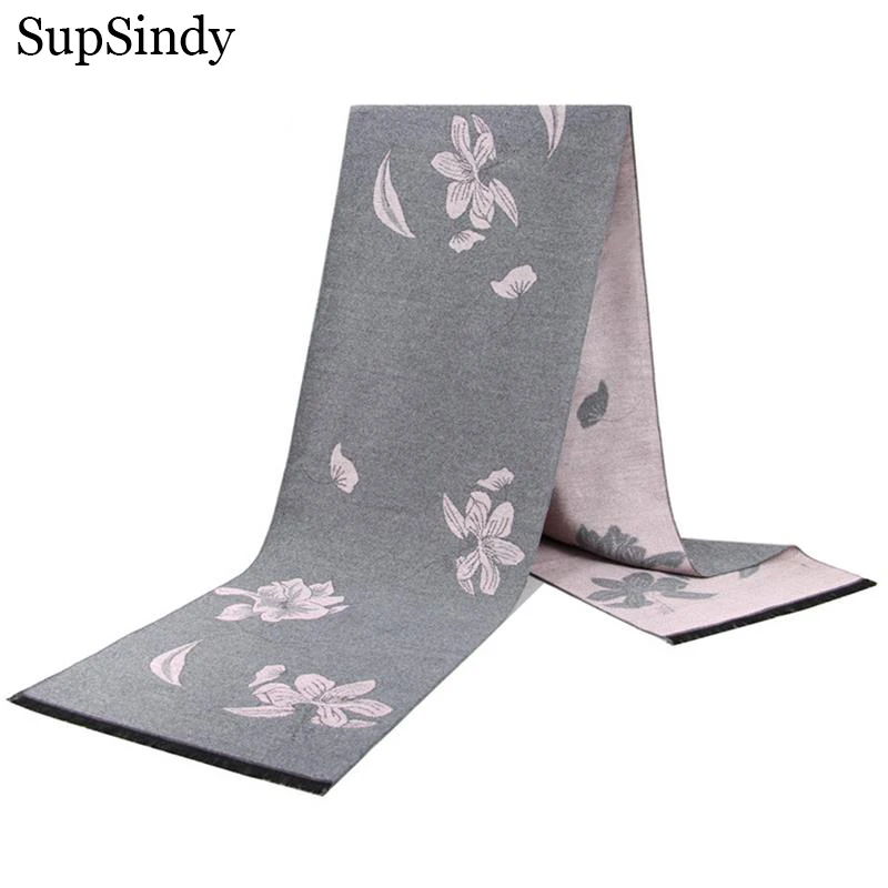 

SupSindy зимний женский шерстяной шарф с кисточками, мягкий удобный шарф с цветочным принтом, теплые кашемировые шарфы для женщин, 29 цветов